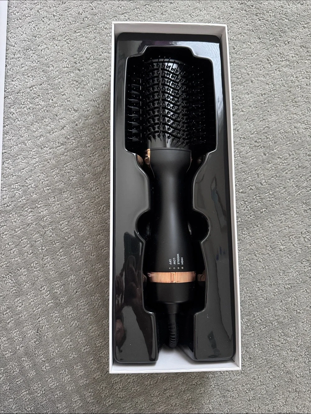 TYME Glow Brush Hot Air Styling Brush in Black with Rose Gold Accents NIB